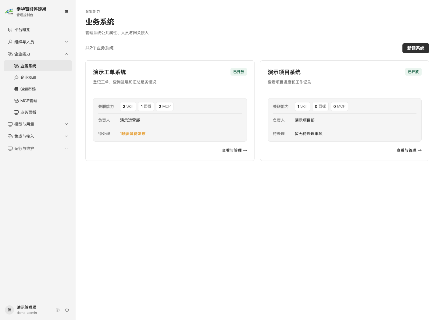 业务系统目录及关联能力