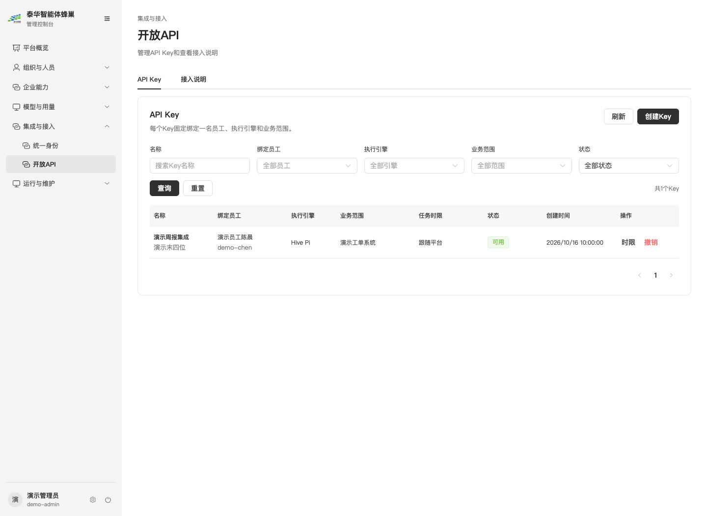 开放API Key列表
